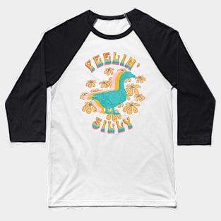 Silly Goose Shirt Funny Cute Groovy Retro Wavy Baseball T-Shirt